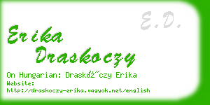 erika draskoczy business card